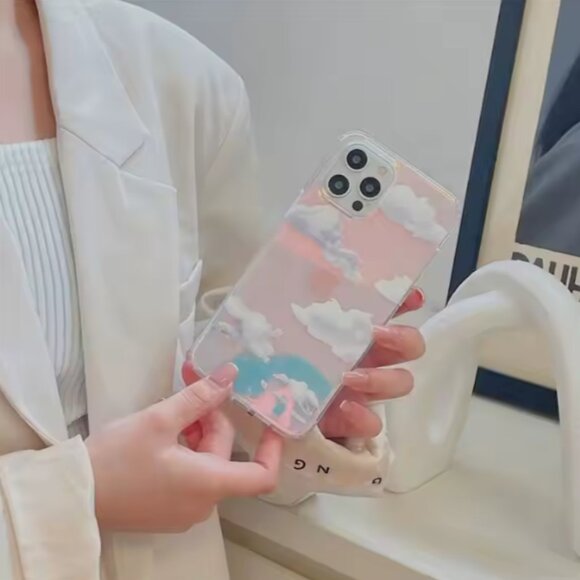 Iphone 16 15 14 13 12 Dreamy Holographic Cloud Phone Case - Picture 3 of 10